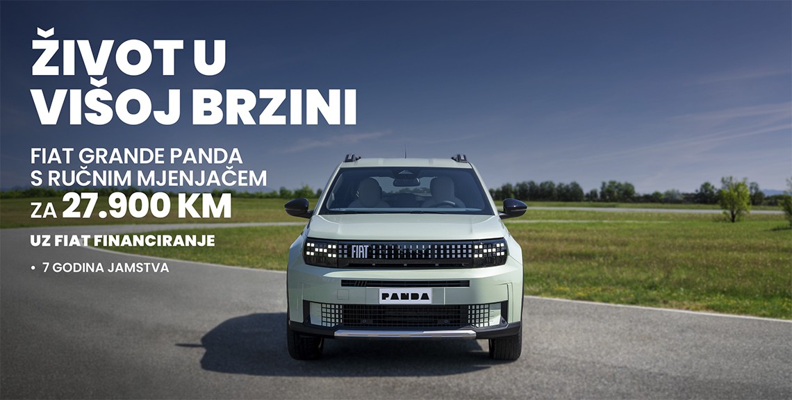 ŽIVOT U VIšOJ BRZINI! ODVEZITE NOVI FIAT GRANDE PANDA, S RUčNIM MJENJAčEM I 7 GODINA JAMSTVA.
