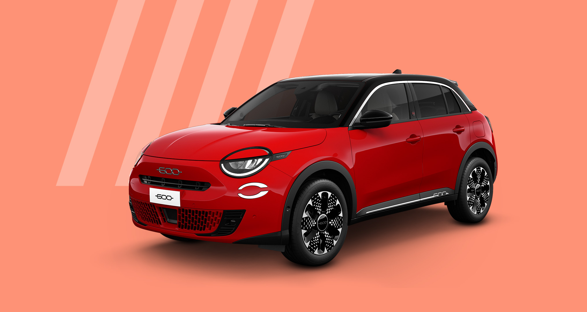 Fiat 600 - CRVENA PASTELNA / CRNI KROV