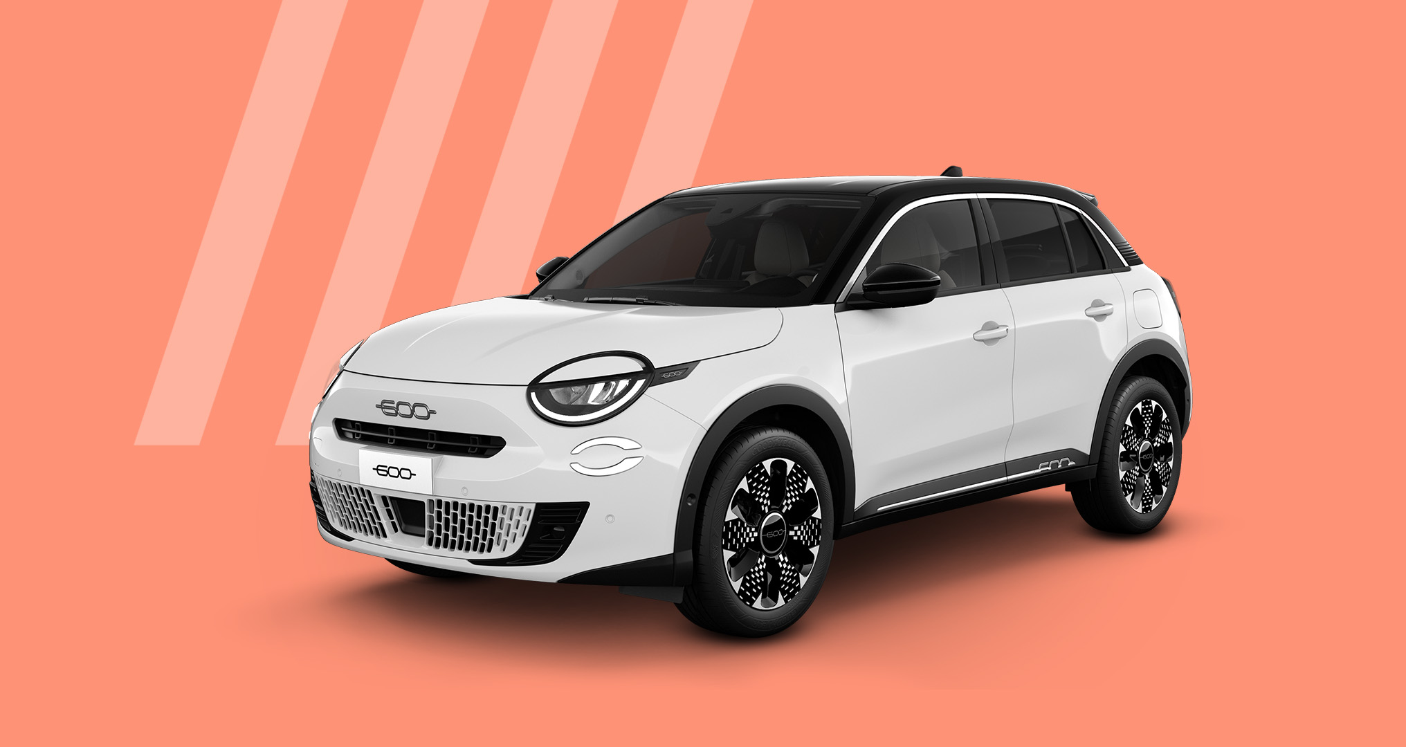 Fiat 600 - BIJELA PASTELNA / CRNI KROV